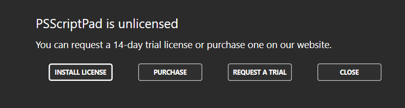Install License PSScriptPad